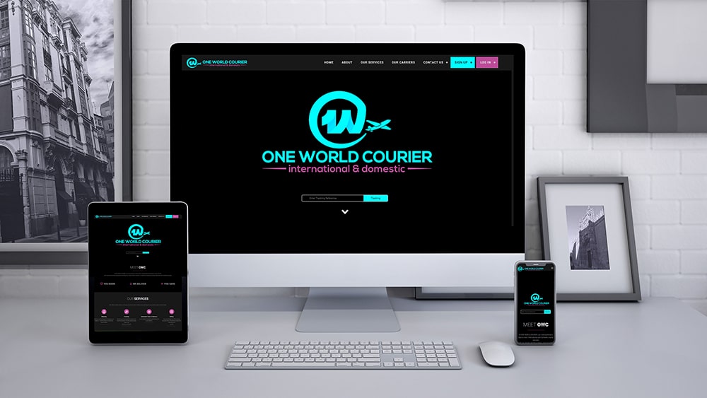 One World Courier Logo, Web Design & Development
