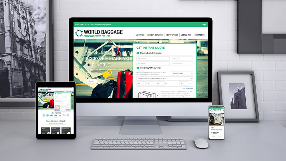 World Baggage Website Design & Development, API Integration